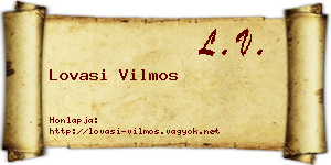 Lovasi Vilmos névjegykártya